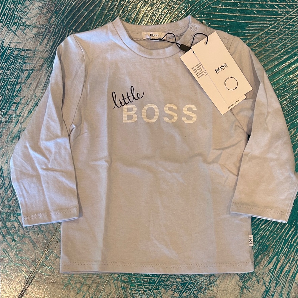 NWT Hugo Boss Kids Sky Blue Long Sleeve Tee